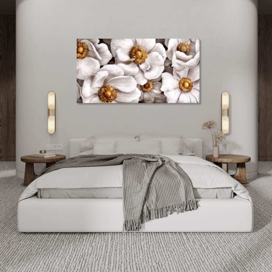 M591 - Πίνακας λευκά λουλούδια