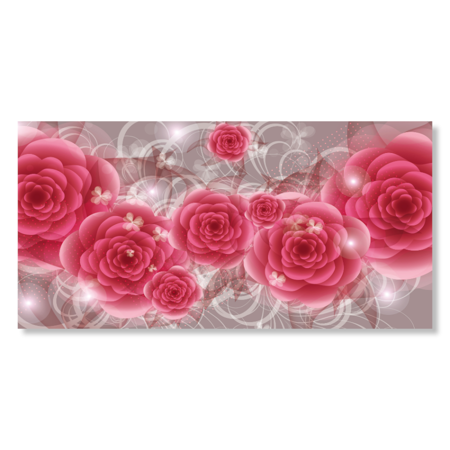 M921 - Πίνακας ροζ λουλούδια