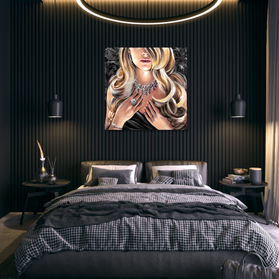 M986 - Πίνακας γυναίκα με κοσμήματα