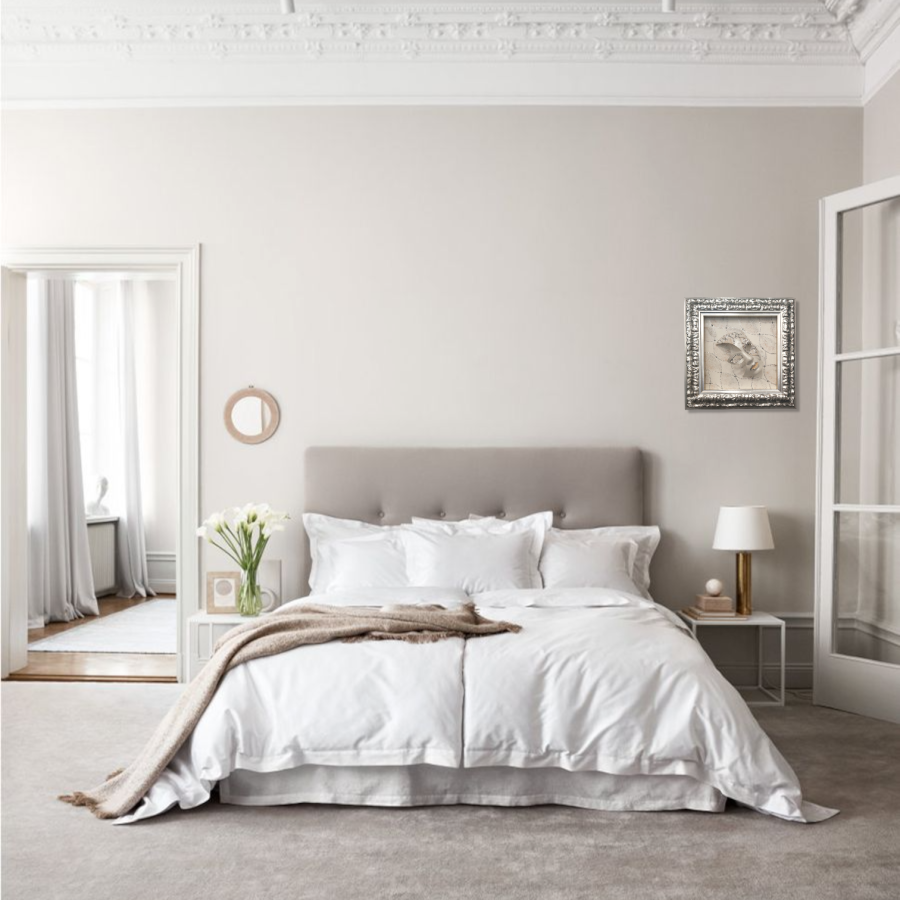 M01 - Βενετσιάνικη μάσκα λευκό και ασήμι