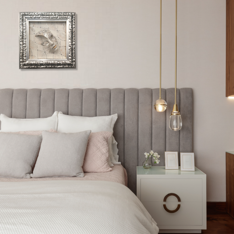 M01 - Βενετσιάνικη μάσκα λευκό και ασήμι