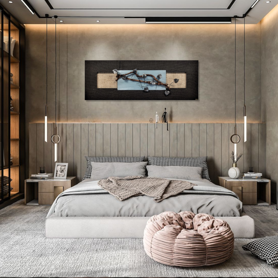 TC118 - Πίνακας 3D με κλαδιά και μεταλλικά φύλλα (ΑΚΟΛΟΥΘΕΙ ΒΙΝΤΕΟ)