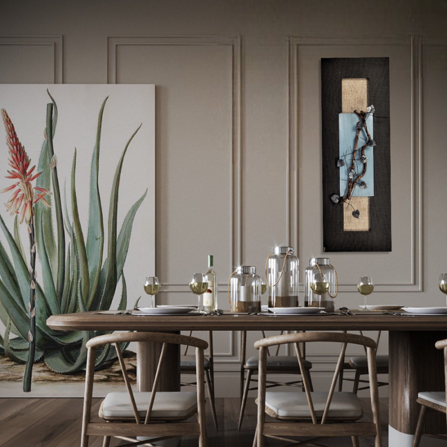 TC118 - Πίνακας 3D με κλαδιά και μεταλλικά φύλλα (ΑΚΟΛΟΥΘΕΙ ΒΙΝΤΕΟ)