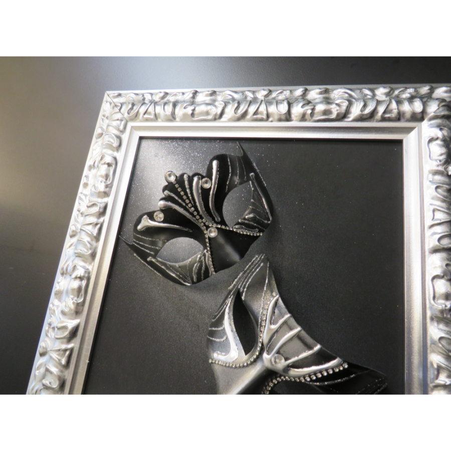 M02 - Βενετσιάνικες μάσκες μαύρο και ασήμι