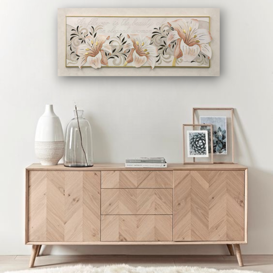 10PD33 - Πίνακας 3D λουλούδια