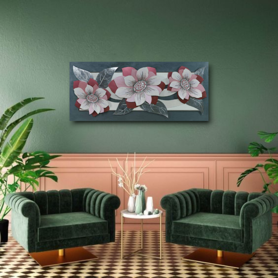 10PD37 - Πίνακας 3D λουλούδια