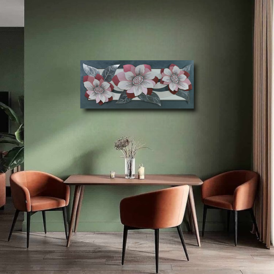 10PD37 - Πίνακας 3D λουλούδια