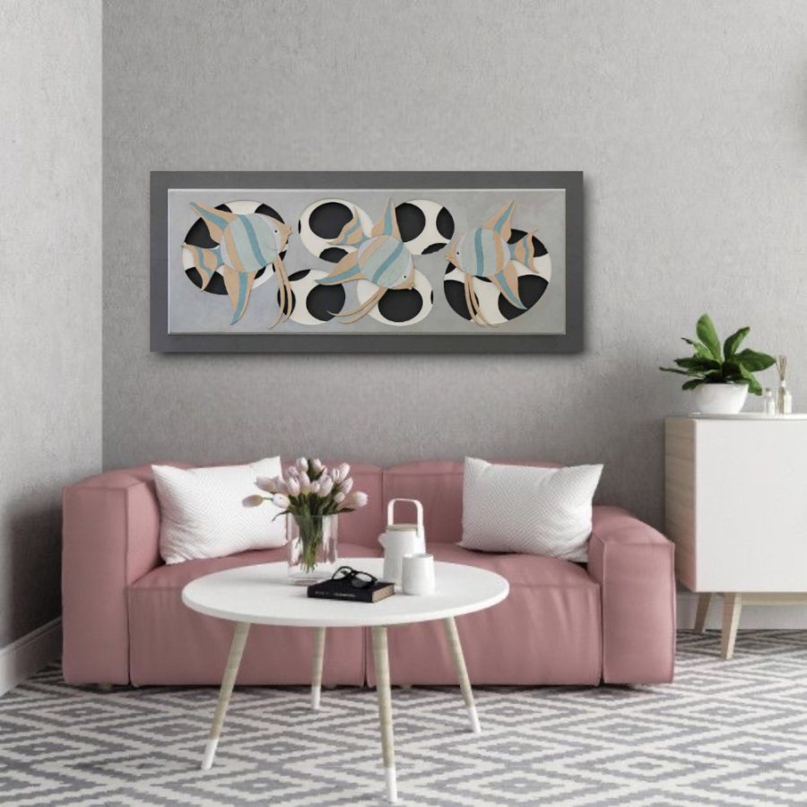 10PD67 - Πίνακας 3D ψαράκια