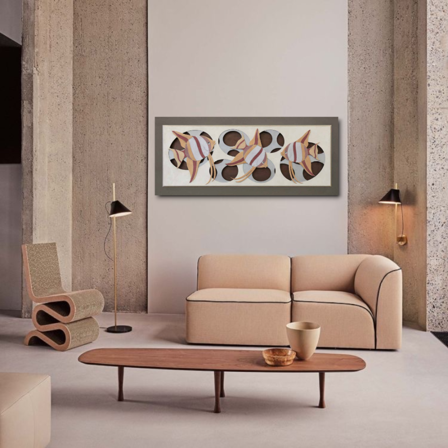 10PD68 - Πίνακας 3D ψαράκια