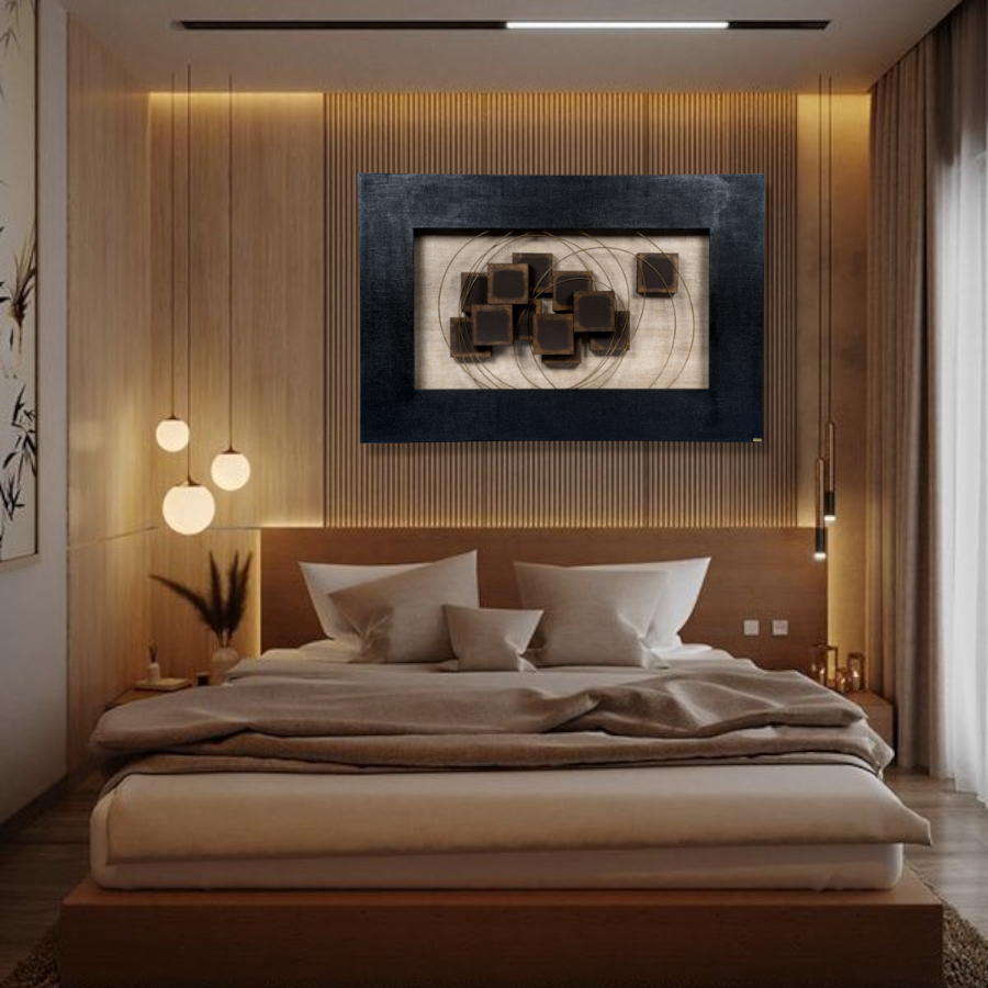 TC105 - Πίνακας 3D με καφέ κύβους (ΑΚΟΛΟΥΘΕΙ ΒΙΝΤΕΟ)