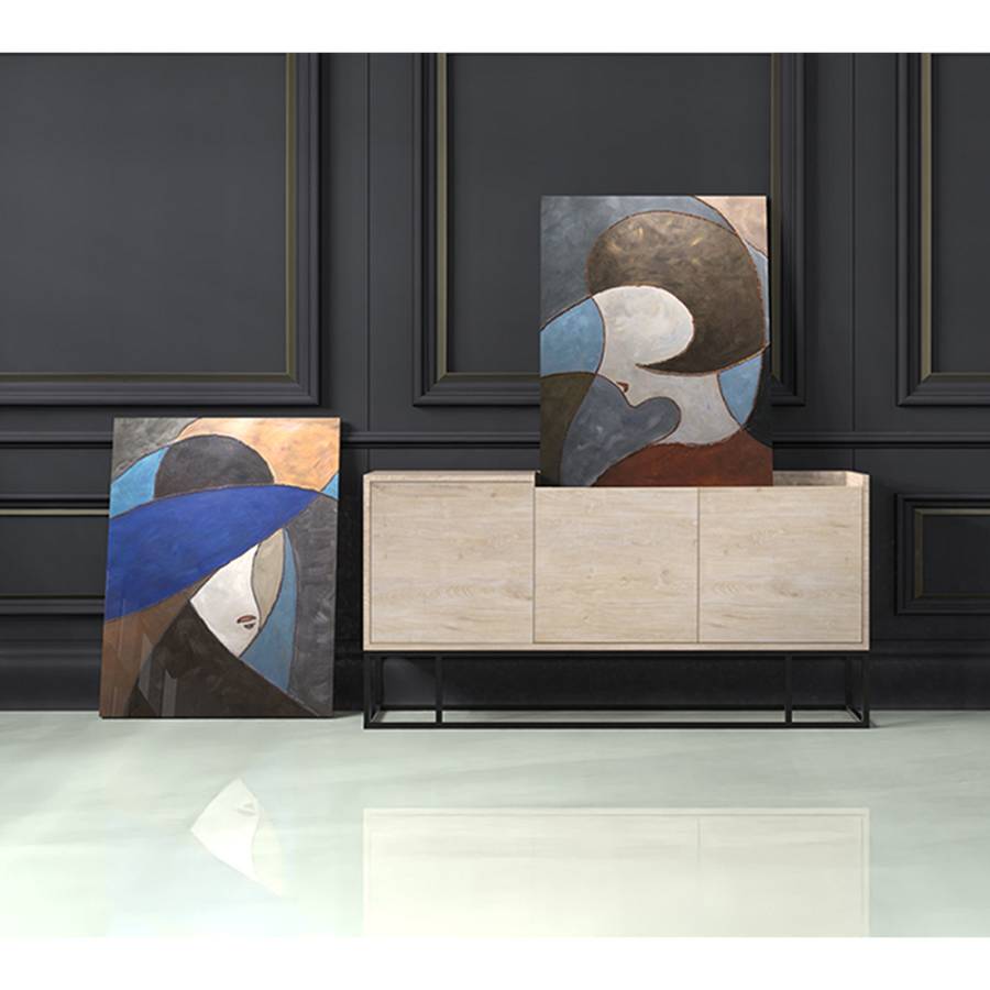 EL 2 ΠΙΝΑΚΑΣ ΚΑΜΒΑΣ ΠΟΛΥΧΡΩΜΟ ΞΥΛΟ 76x100xH3,5cm