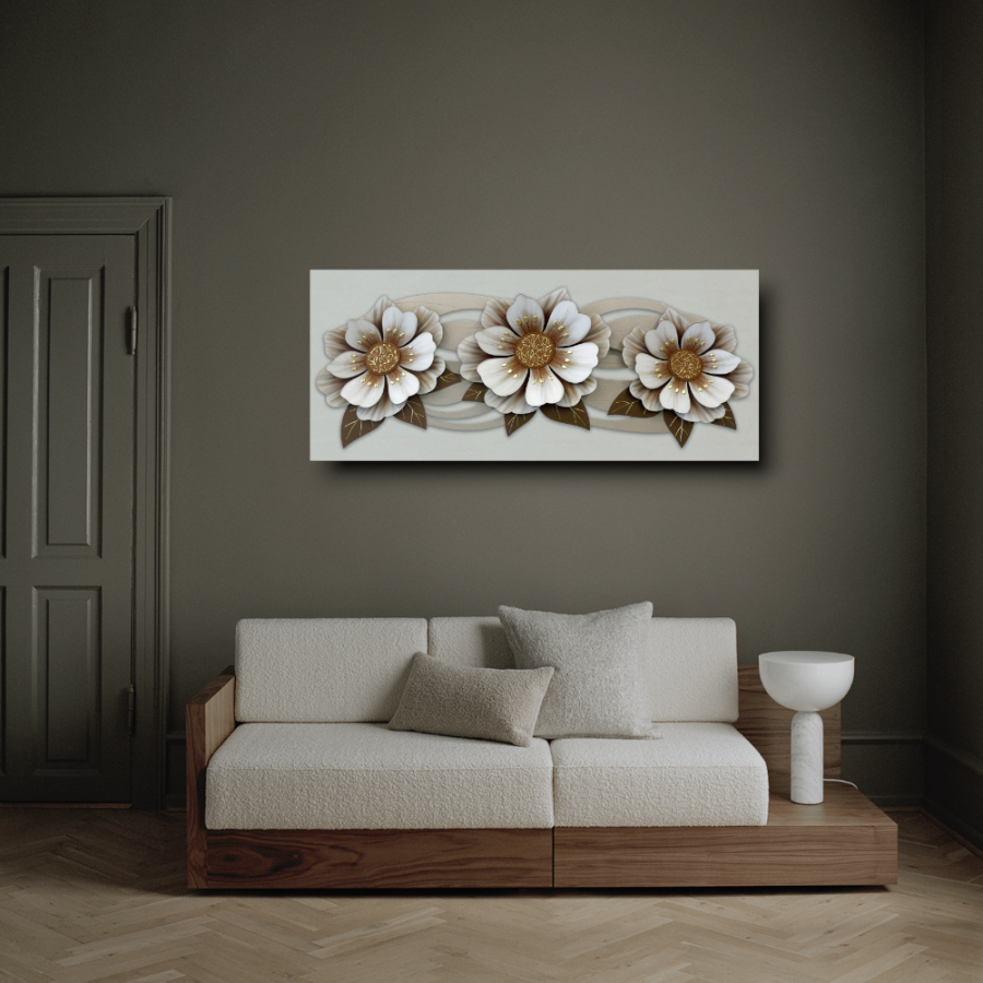 D3007PD - Πίνακας 3D λουλούδια