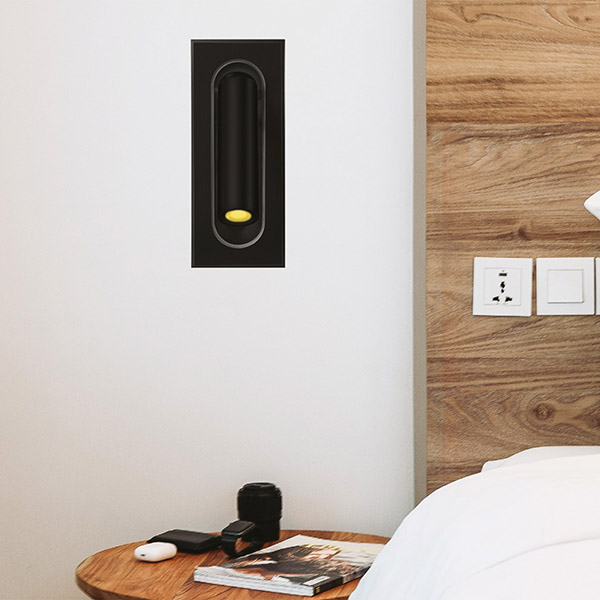 ΑΠΛΙΚΑ ΤΟΙΧΟΥ ΧΩΝΕΥΤΗ LED 3W 3000Κ Α170 ΜΑΥΡΗ