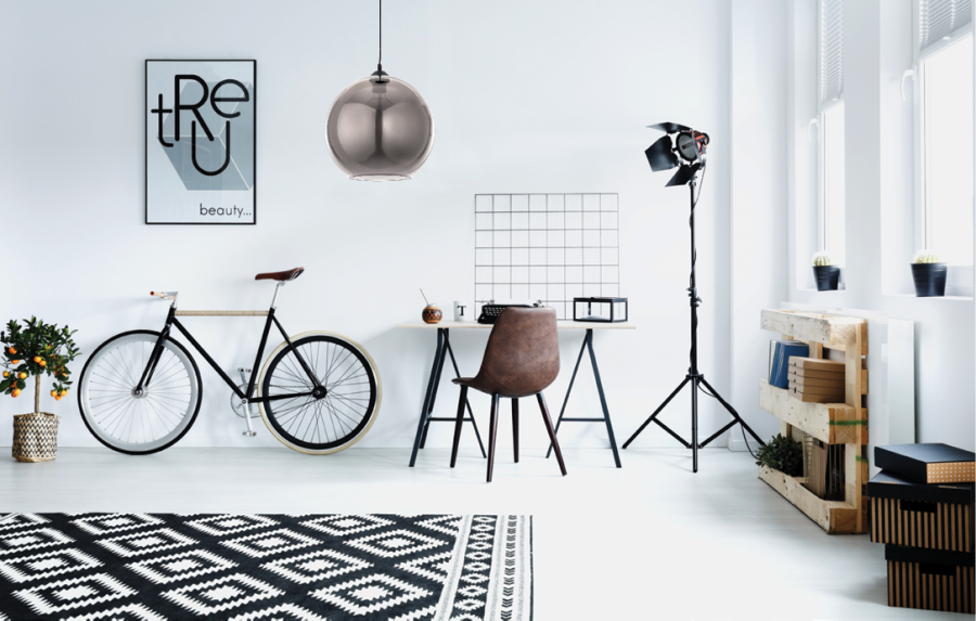 Κρεμαστό φωτιστικό από φιμέ γυαλί 1XE27 D:25cm (4355-Β)