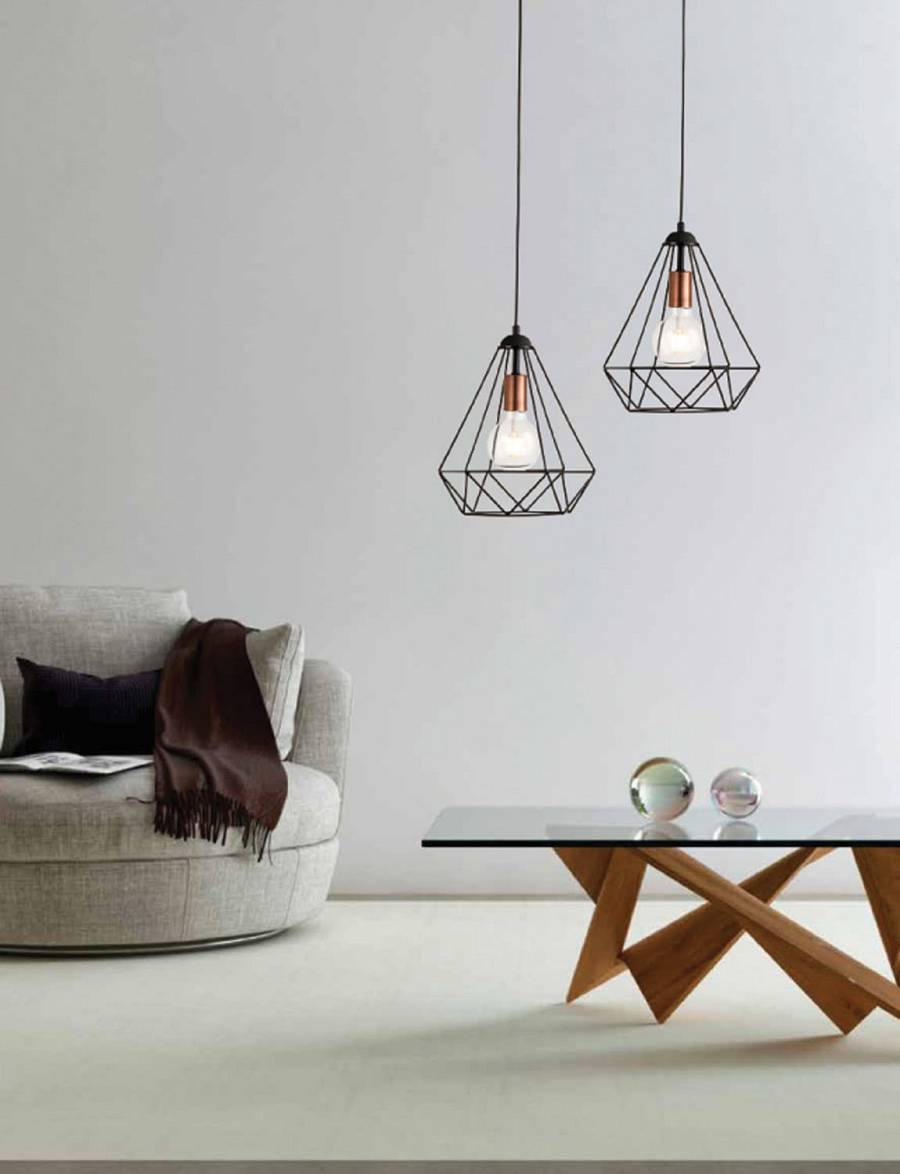 Φωτιστικό μονόφωτο μέταλλο μαύρο Ε27 Φ28