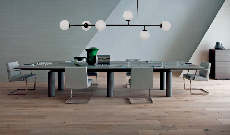 Κρεμαστό φωτιστικό από μαύρο μέταλλο και λευκή οπαλίνα 6XG9 D:130cm (6170-6-BL)