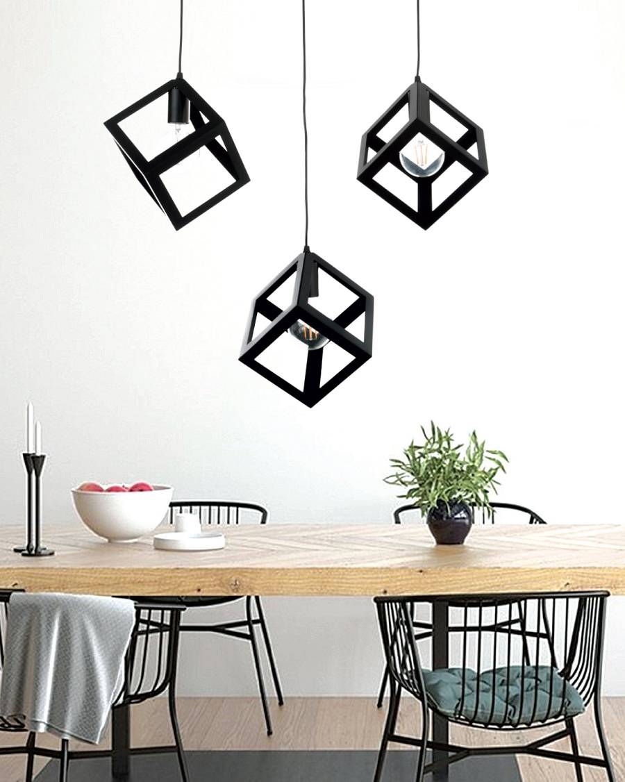 Κρεμαστό φωτιστικό από μαύρο μέταλλο 3XE27 D:60cm (4400-3-BL-ΡΑΓΑ)