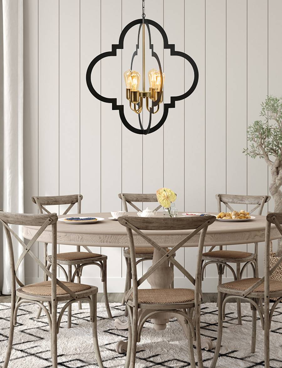 Φωτιστικό Πολύφωτο 4φ μέταλλο μαύρο/χρυσό Ε27