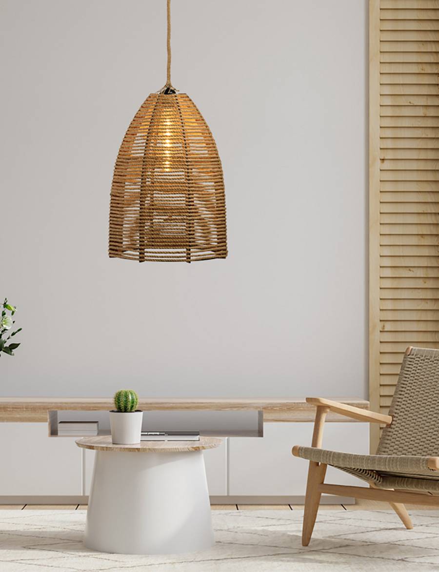 Φωτιστικό μονόφωτο σχοινί natural Ε27 Φ36