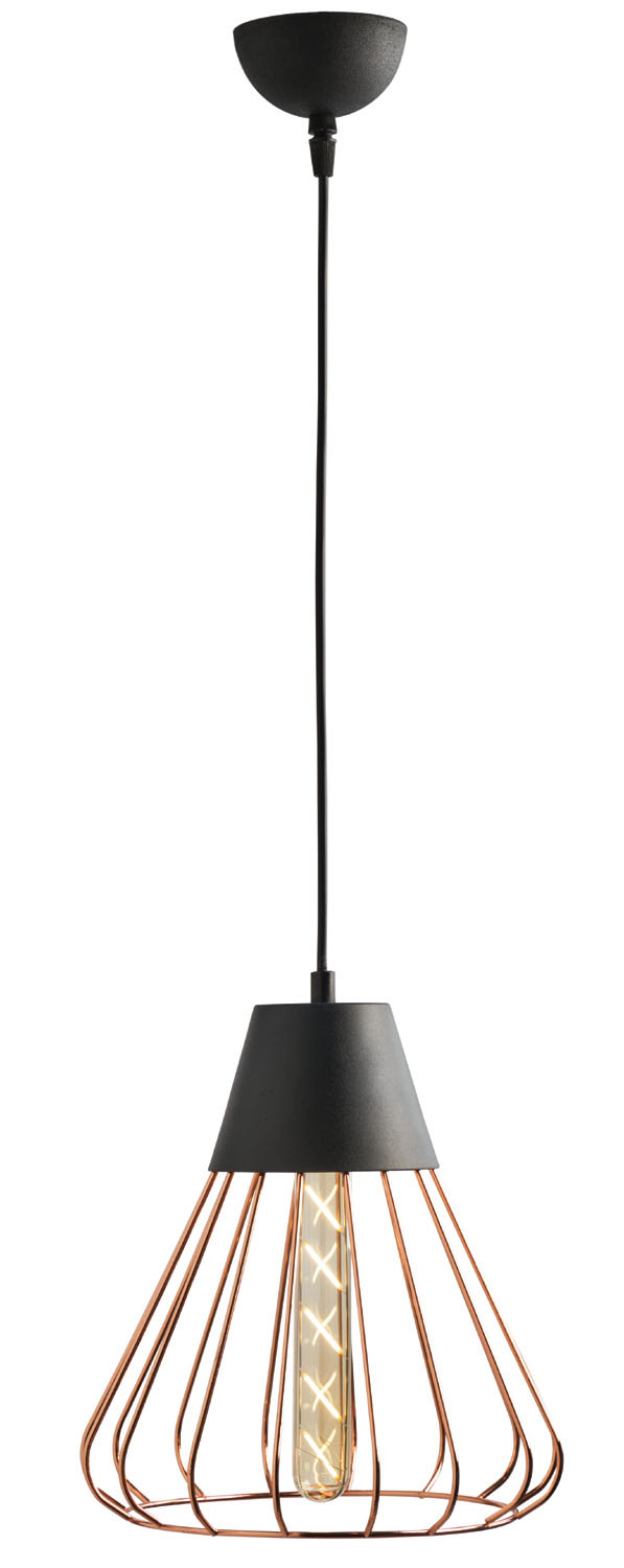 Φωτιστικό μονόφωτο μέταλλο μαύρο/χαλκός Ε27 Φ24