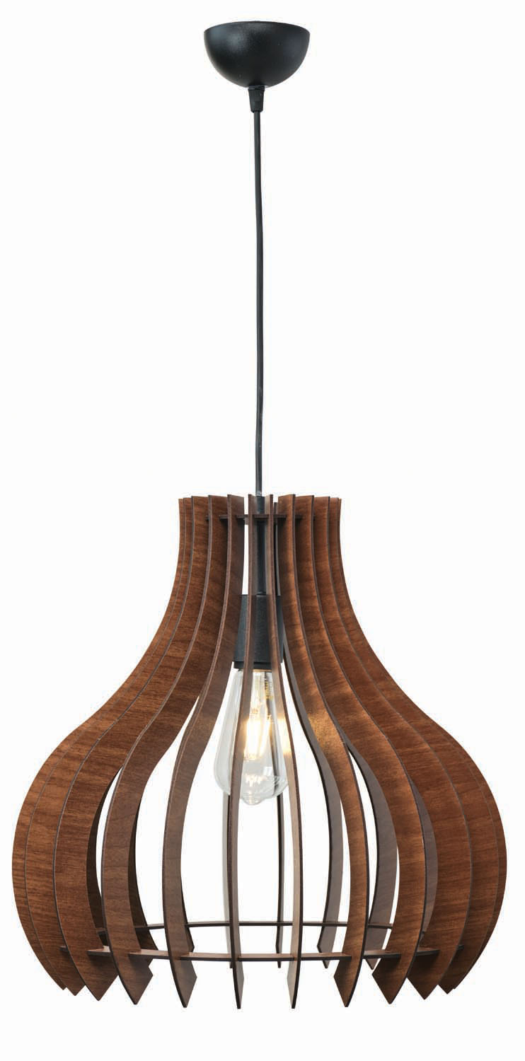 Φωτιστικό μονόφωτο ξύλο καφέ Ε27 Φ42