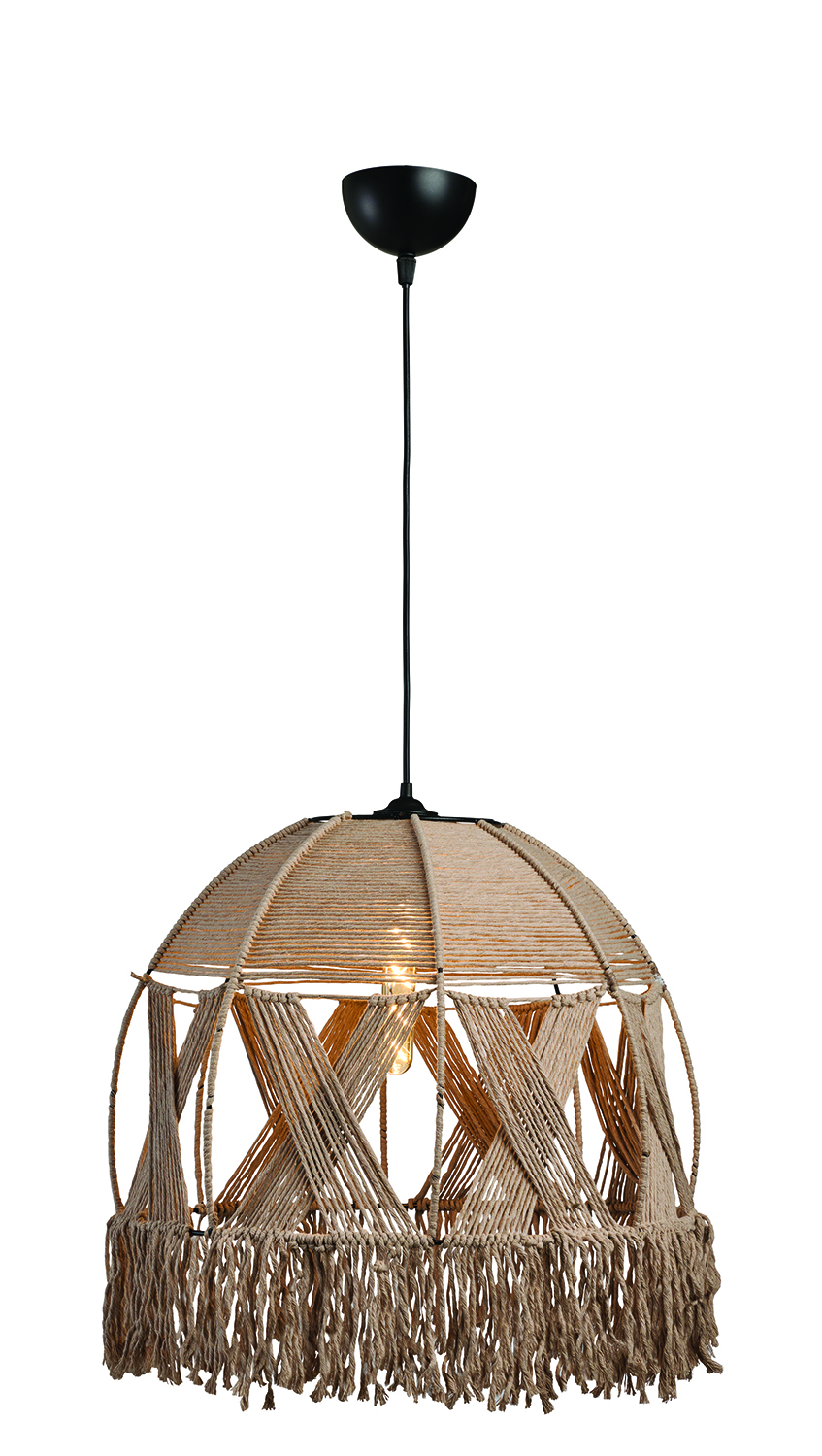 Φωτιστικό μονόφωτο  σχοινί natural Ε27 Φ40