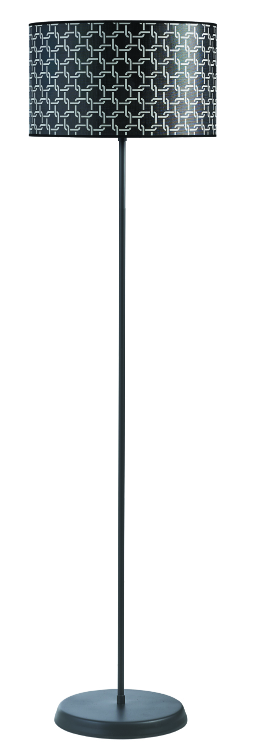 Φωτιστικό δαπέδου μέταλλο/αμπαζούρ μαύρο/λευκό Ε27