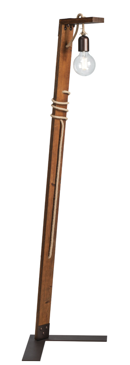 Φωτιστικό δαπέδου ξύλο/σχοινί  Ε27