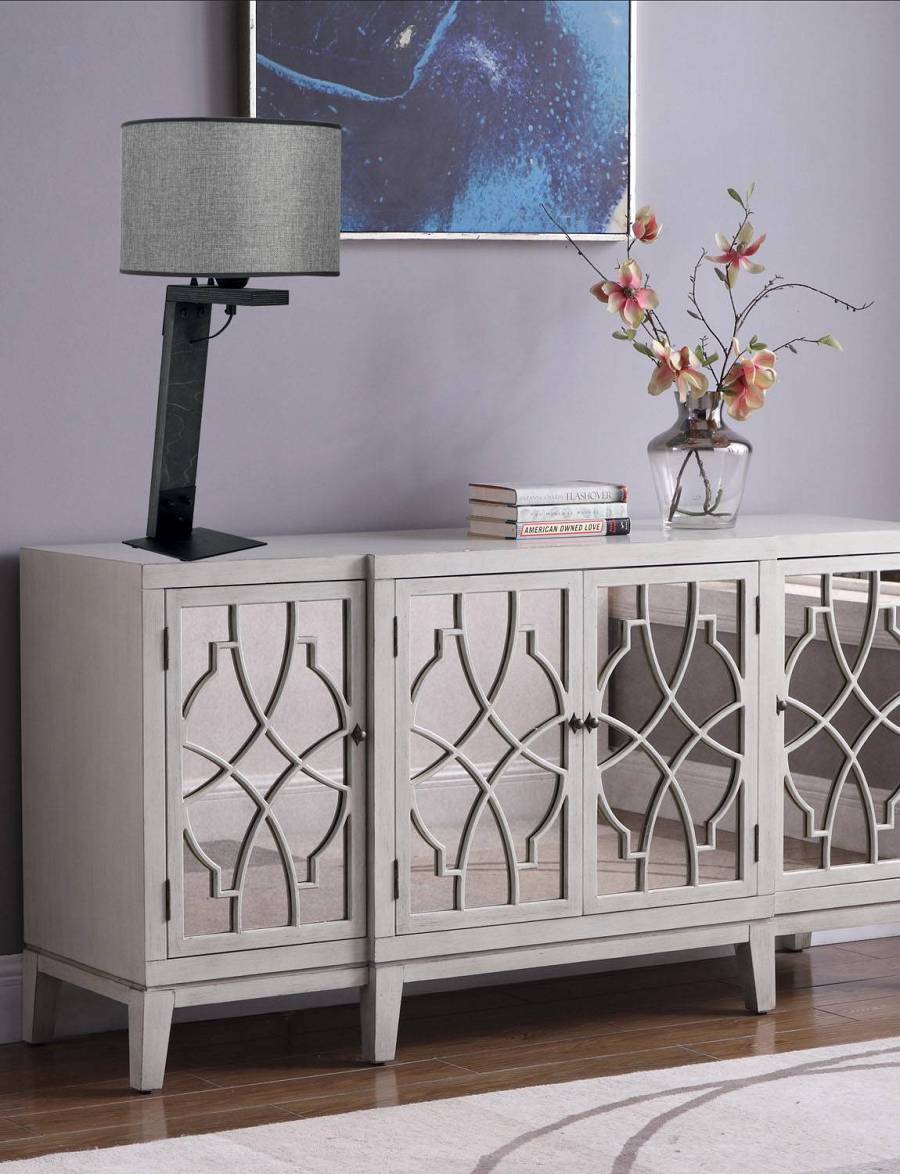 Επιτραπέζια λάμπα φωτιστικό ξύλο/αμπαζούρ γκρι Ε27