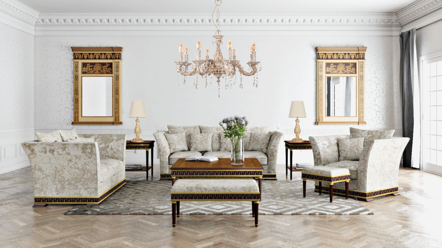 Κρεμαστό φωτιστικό από μέταλλο σε μπεζ πατίνα και κρύσταλλα 8XE14 D:65cm (5304-8)