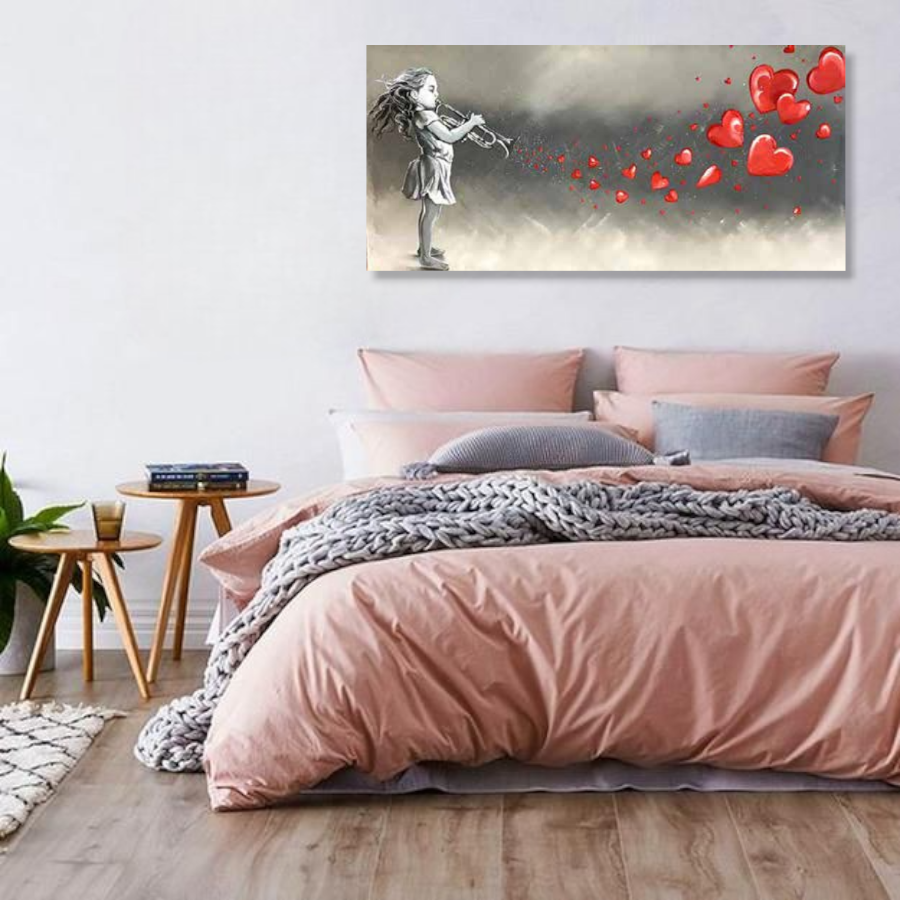 HM0070 - Πίνακας κορίτσι καρδιές