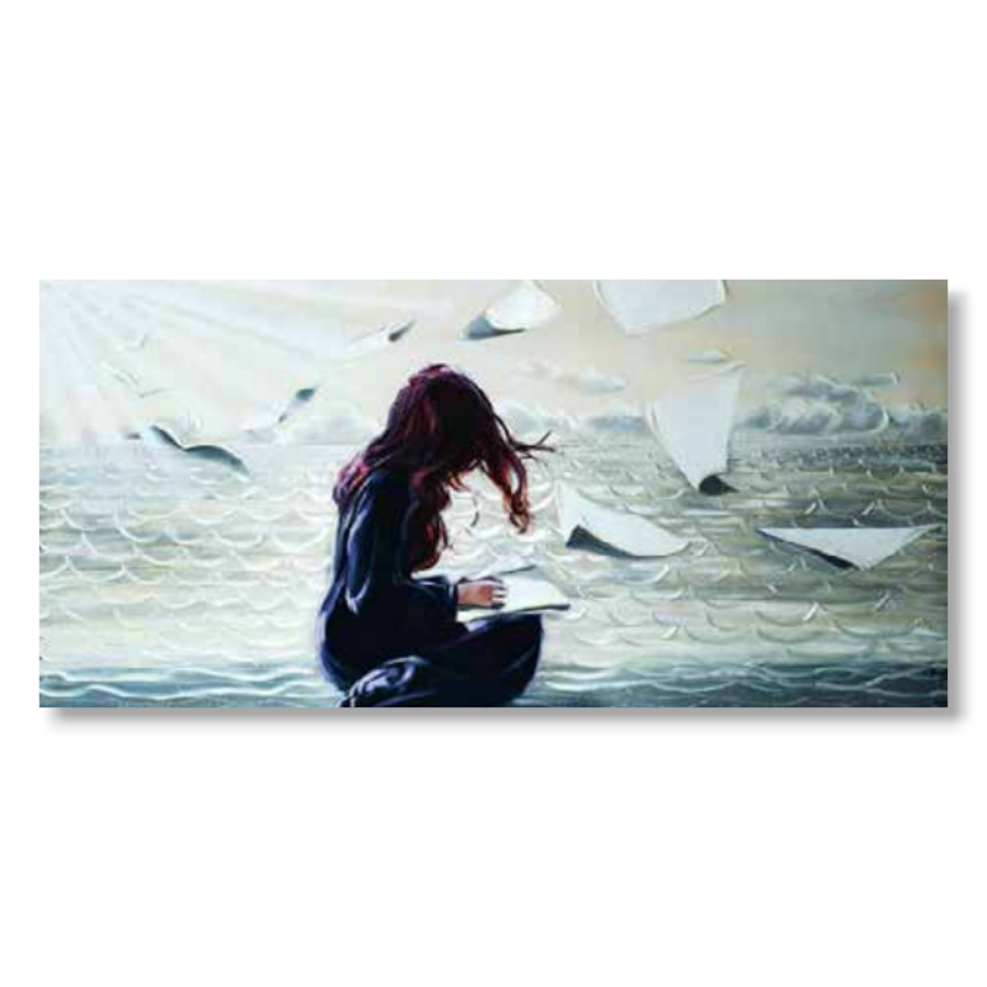 HM0303 - Πίνακας κορίτσι που διαβάζει