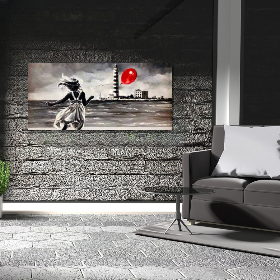 HM0305 - Πίνακας κορίτσι μπαλόνι