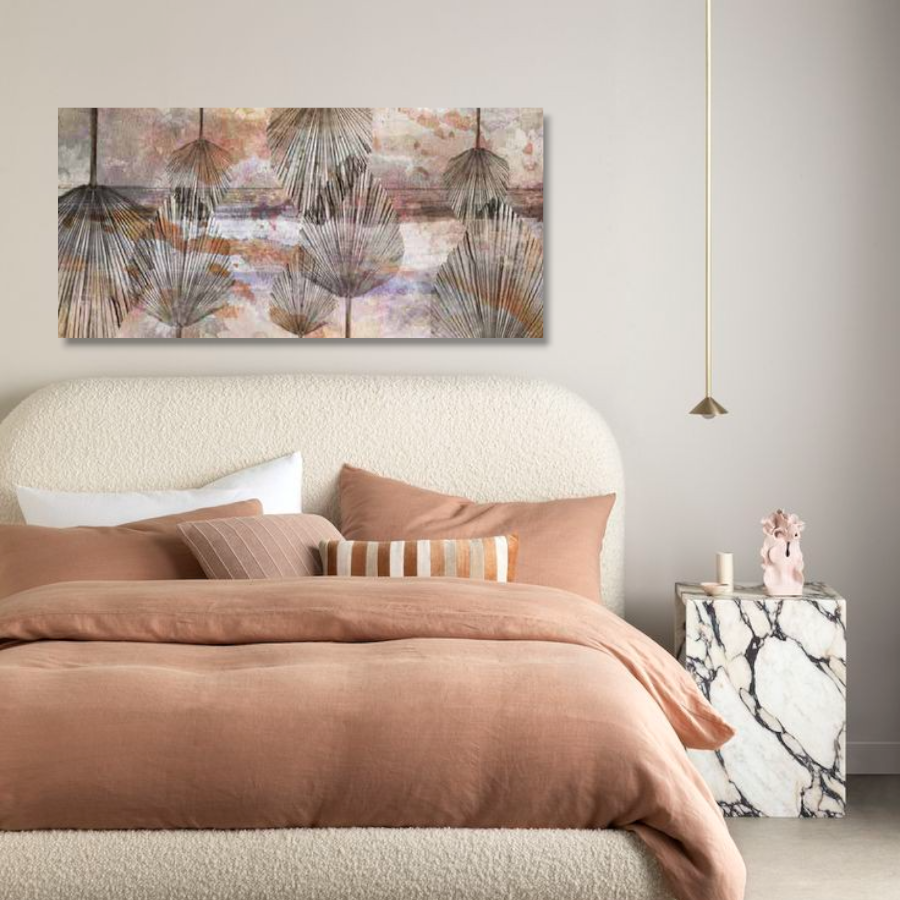 HK0684 - Πίνακας φύλλα σε γήινες αποχρώσεις