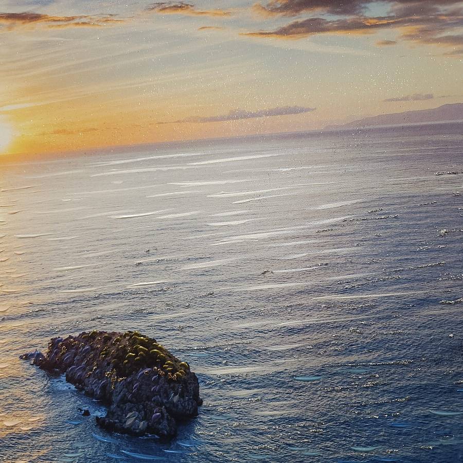 AP0037 - Πίνακας ηλιοβασίλεμα στη θάλασσα