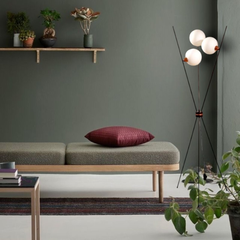 SAΔ06 - Φωτιστικό δαπέδου με ντουί για λαμπτήρα G9 σε μπρούτζινο χρώμα