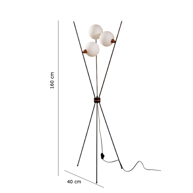 SAΔ06 - Φωτιστικό δαπέδου με ντουί για λαμπτήρα G9 σε μπρούτζινο χρώμα