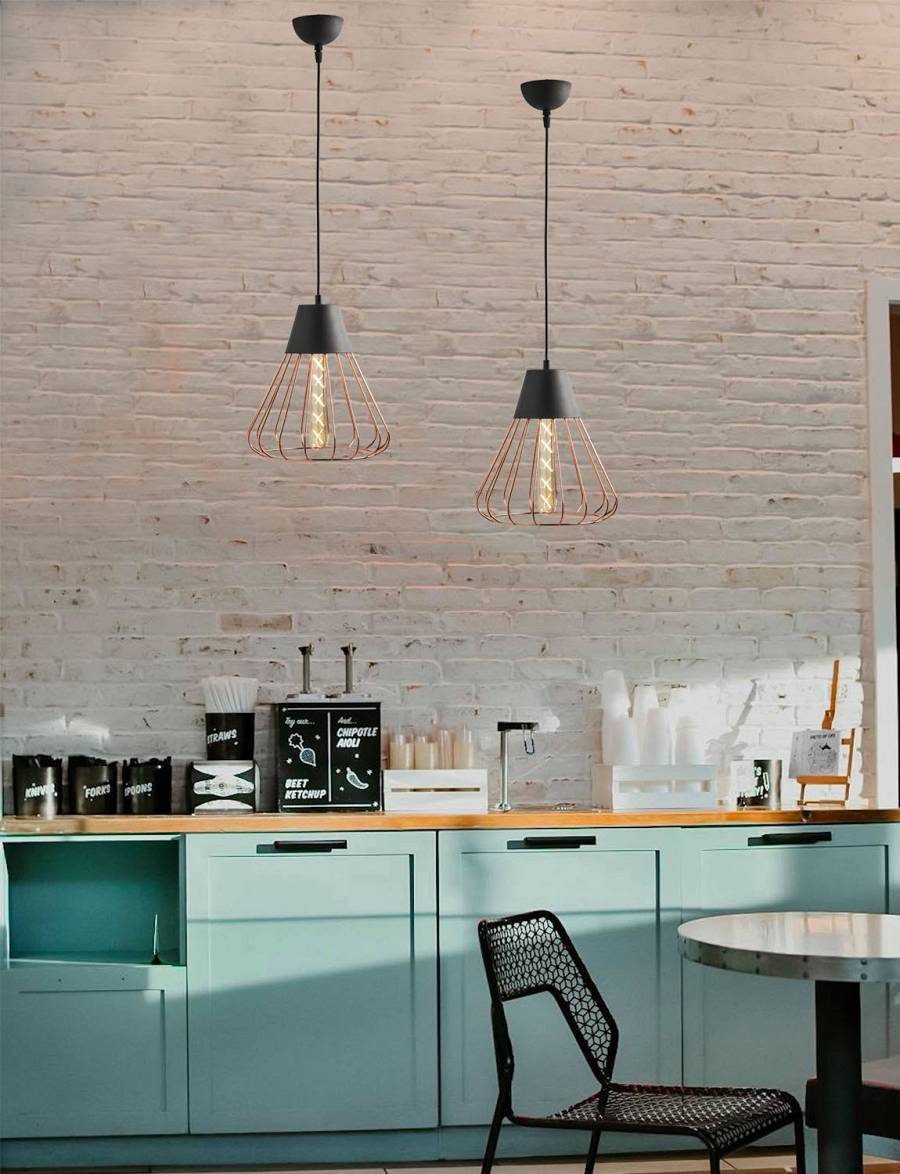 Φωτιστικό μονόφωτο μέταλλο μαύρο/χαλκός Ε27 Φ24