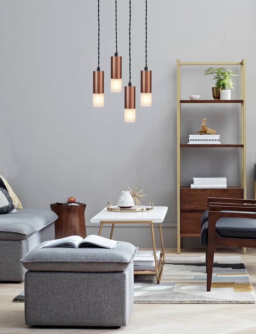 Φωτιστικό πολύφωτο 4φ αλουμίνιο/plexi G9