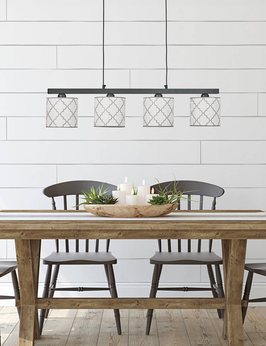 Φωτιστικό Πολύφωτο 4φ Μέταλλο/Αμπαζούρ λευκό Ε27