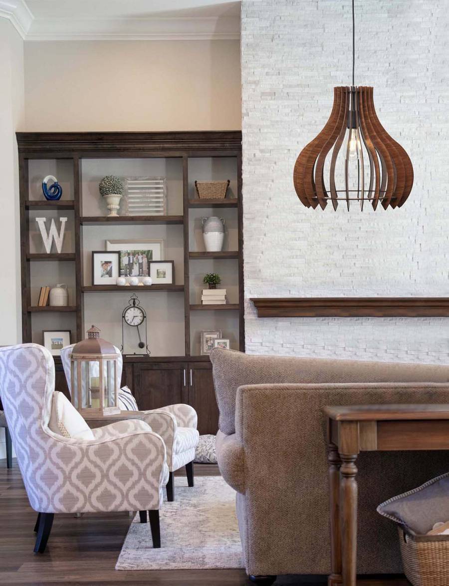 Φωτιστικό μονόφωτο ξύλο καφέ Ε27 Φ42