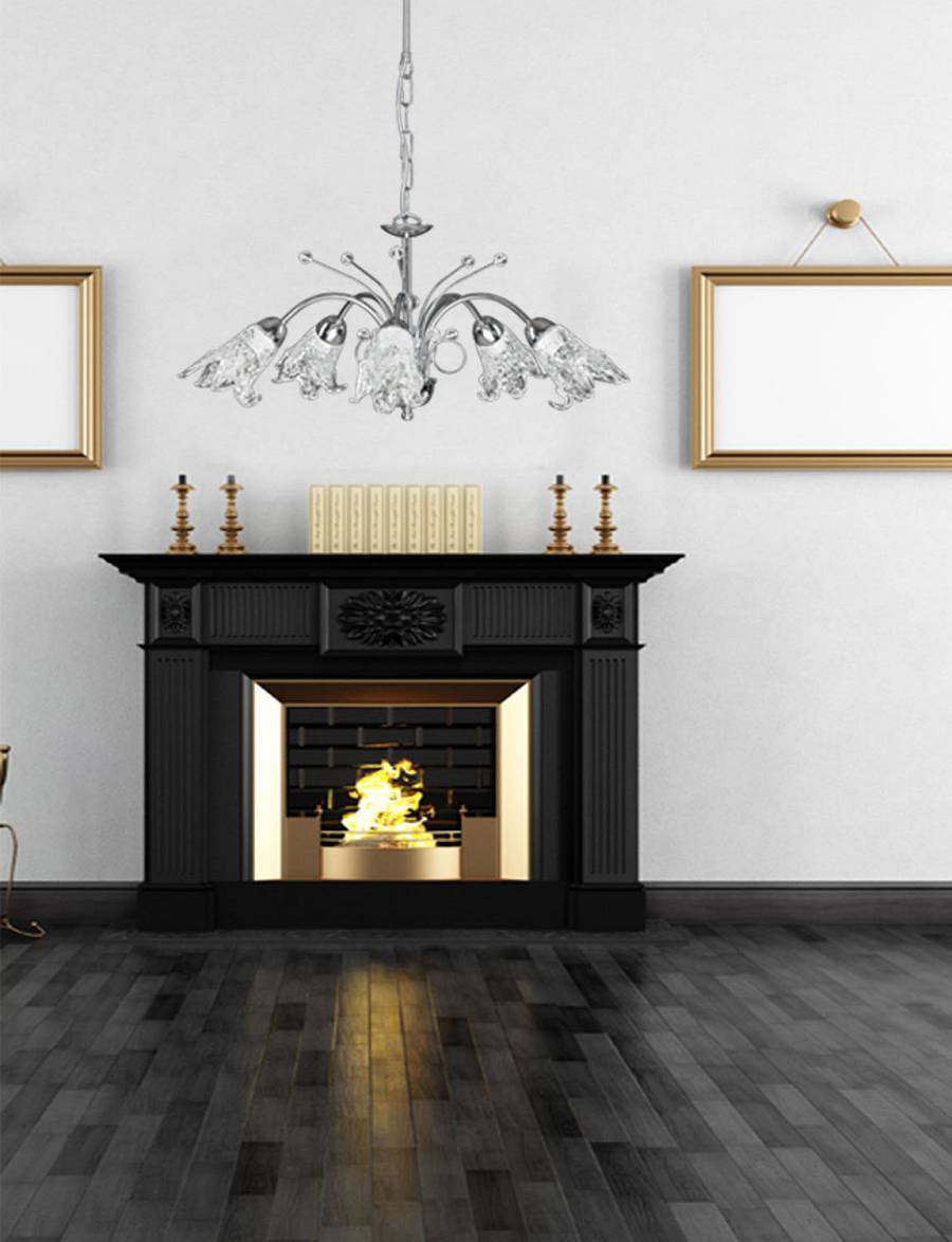 Φωτιστικό Πολύφωτο 5φ Μέταλλο χρώμιο/Γυαλί Ε14