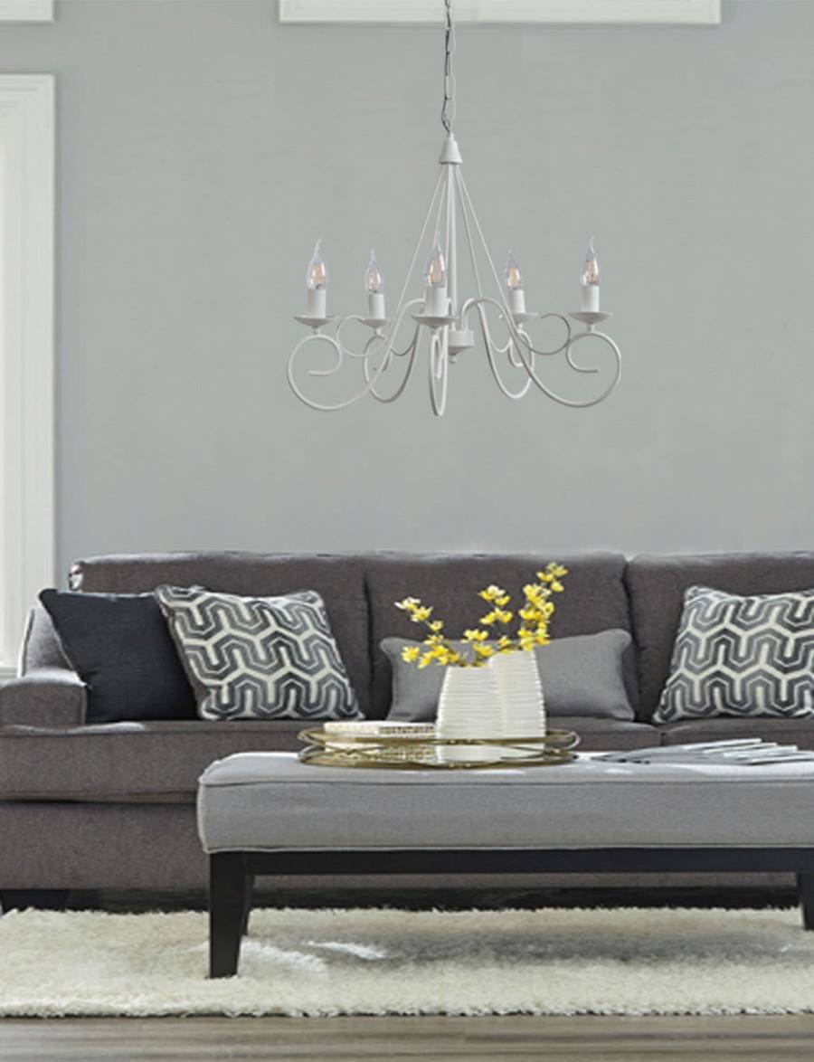 Φωτιστικό Πολύφωτο 5φ Μέταλλο λευκό Ε14