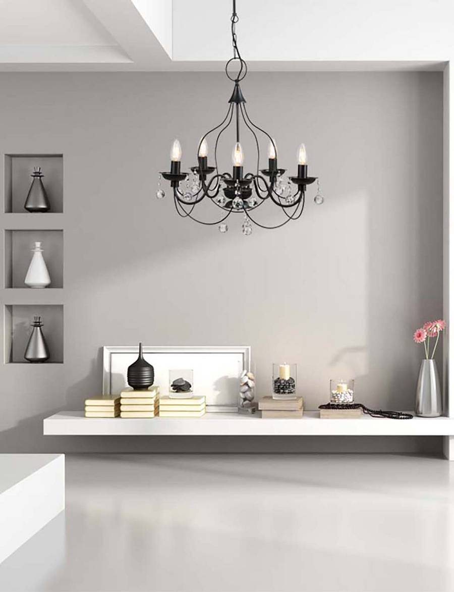 Φωτιστικό Πολύφωτο 5φ Μέταλλο μαύρο Ε14