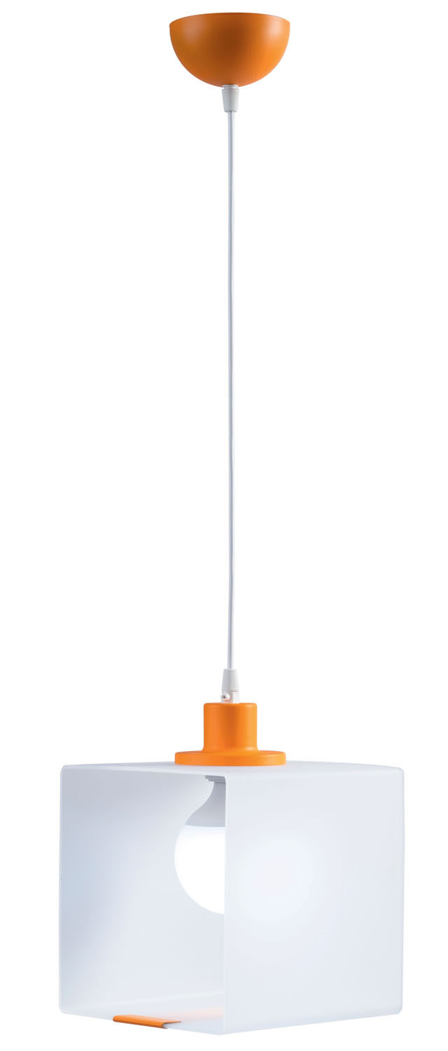 Φωτιστικό μονόφωτο παιδικό plexiglass/μέταλλο λευκό/πορτοκαλί Ε27 Φ20