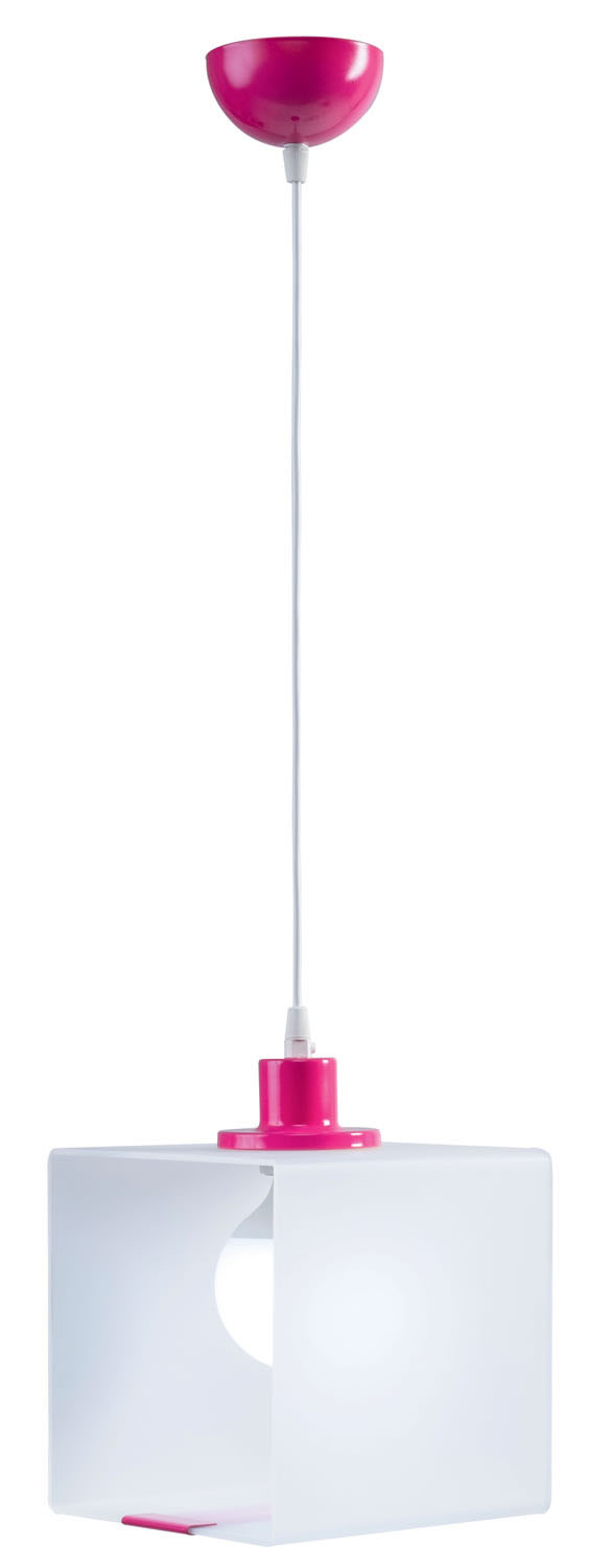 Φωτιστικό μονόφωτο παιδικό plexiglass/μέταλλο λευκό/φούξια Ε27 Φ20