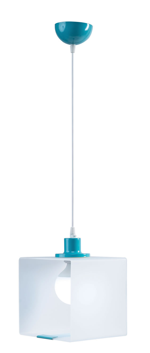 Φωτιστικό μονόφωτο παιδικό plexiglass/μέταλλο λευκό/πετρόλ Ε27 Φ20