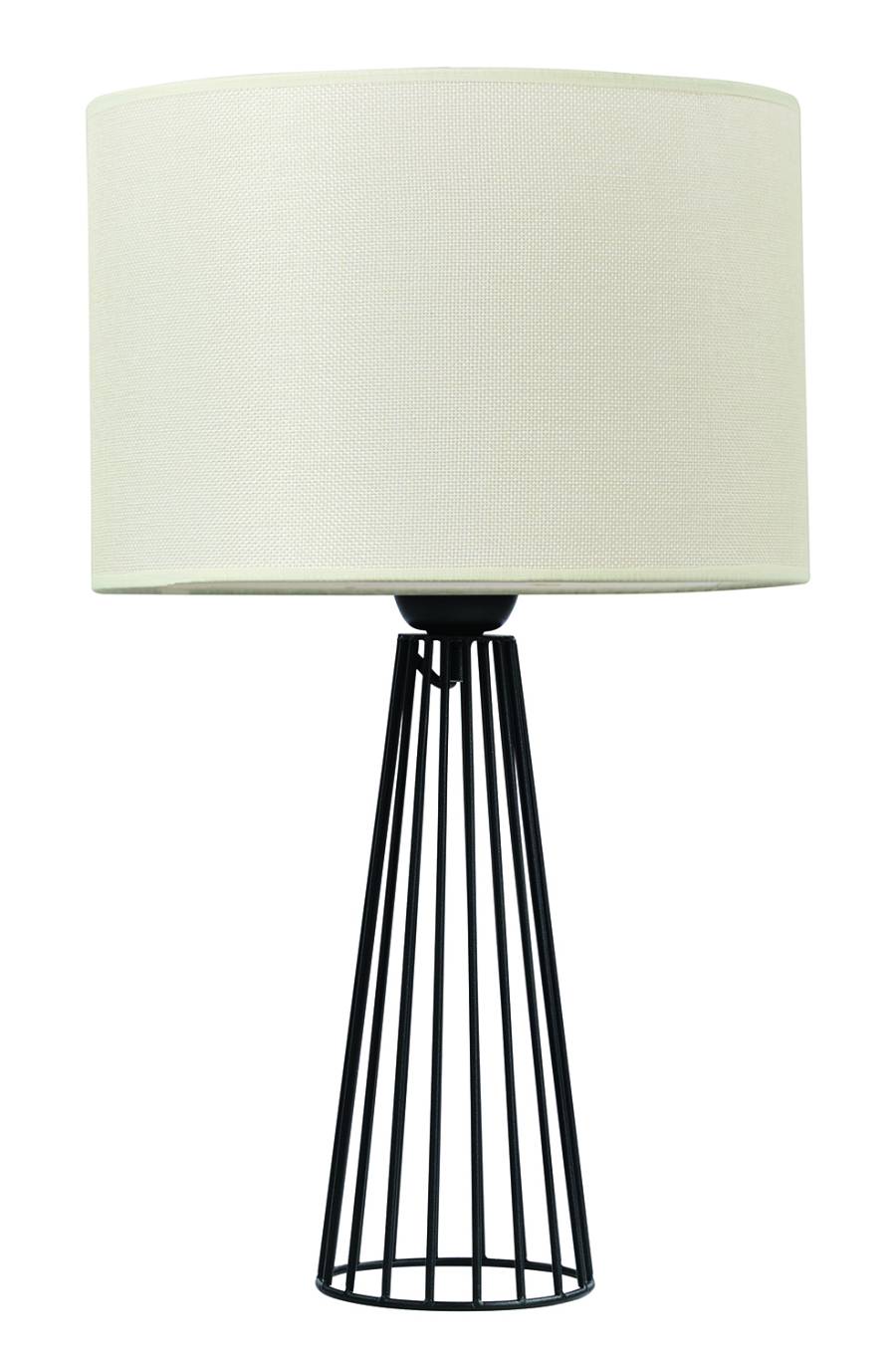 Επιτραπέζια λάμπα μέταλλο μαύρο αμπαζούρ μόκα  Ε27