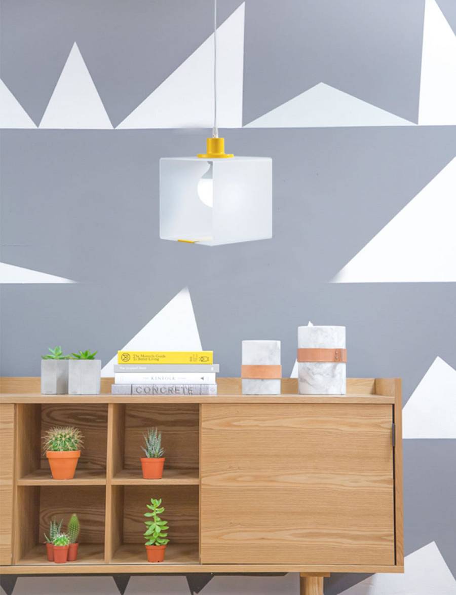 Φωτιστικό μονόφωτο παιδικό plexiglass/μέταλλο λευκό/κίτρινο Ε27 Φ20