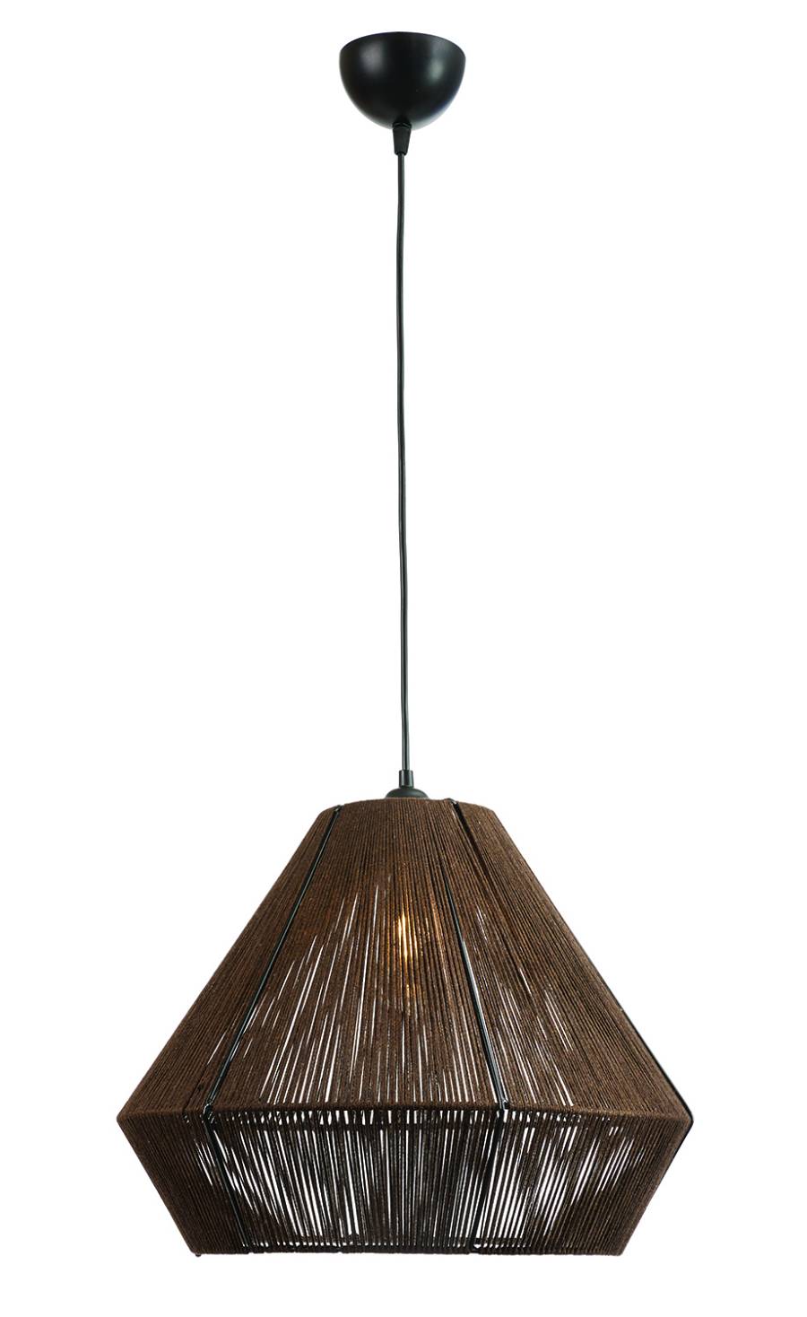 Φωτιστικό μονόφωτο σχοινί καφέ Ε27 Φ40